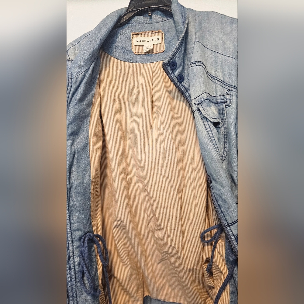 Anthropologie Marrakech Chambray Anorak Utility Jacket. Size Small - Picture 7 of 14